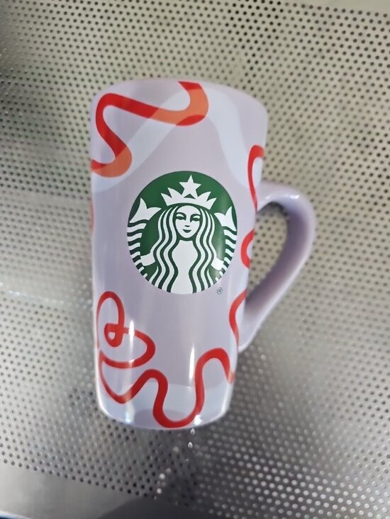 Starbucks Other - Starbucks Mermaid 2023 16 Oz Purple Red Ribbon Squiggles Coffee Latte Mug Cup